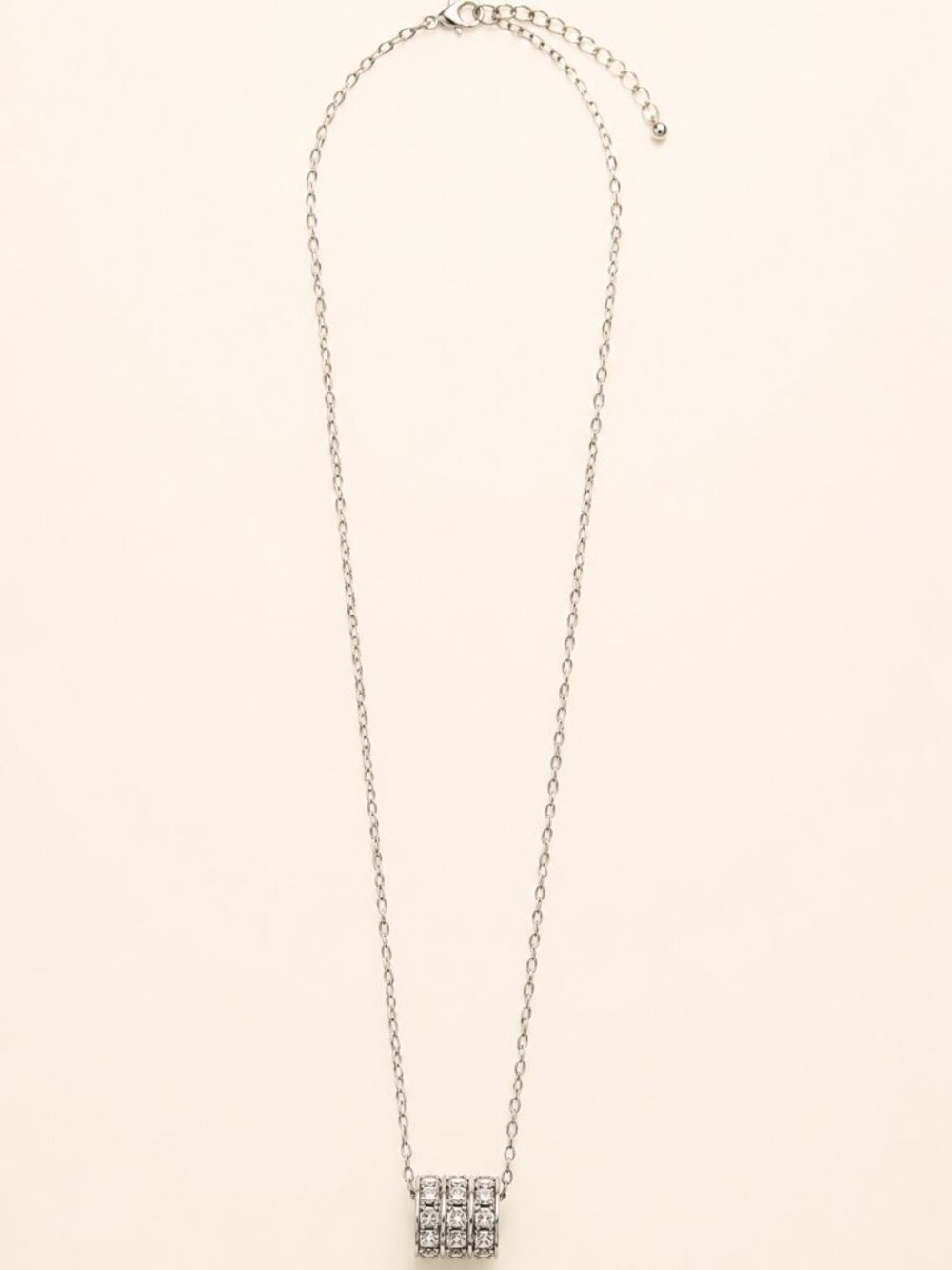 Triluxe –Triple Crystal Barrel Pendant Necklace Tarnish Resistant Stainless